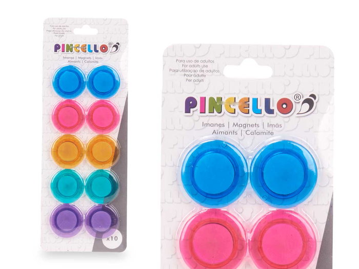 Pincello Set 10 Imanes Magneticos Pastel 3 x 7.8 x 0.5 cm (Set de 36)