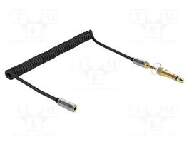 DeLOCK 85832 Cable de extensión espiral de 3,5 mm con adaptador de 6,35 mm, 2 m
