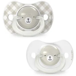 Suavinex SX Pro - Paquete de 2 Chupetes Simétricos Night & Day Wild & Free para Bebés de 6 a 18 Meses - AACOF13547 - Gris