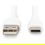 Digitus Cable USB 2.0 Tipo C a USB A de Silicona, 0.5m, Blanco