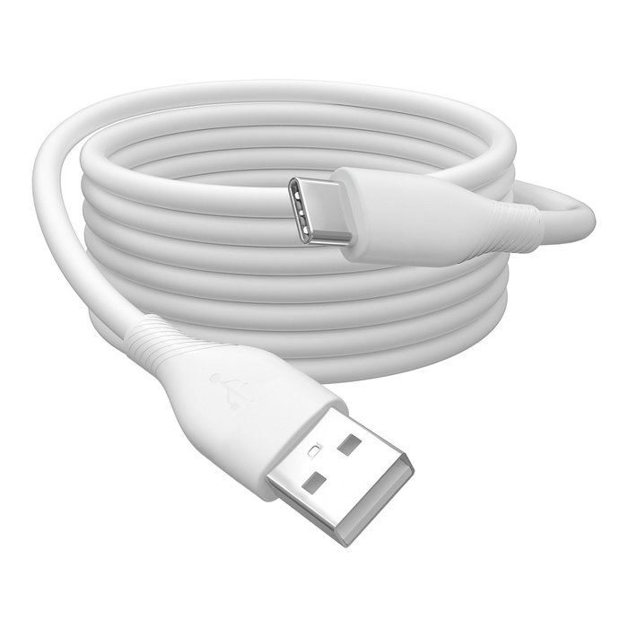 Digitus Cable USB 2.0 Tipo C a USB A de Silicona, 0.5m, Blanco