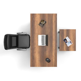 Hanah Home Mn07-Ba Conjunto Muebles Oficina Modernos Nogal y Antracita