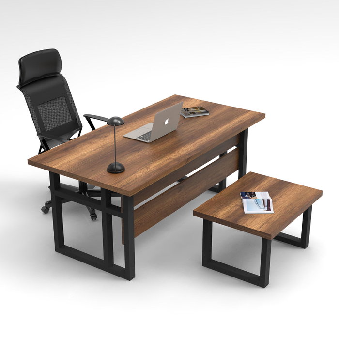 Hanah Home Mn07-Ba Conjunto Muebles Oficina Modernos Nogal y Antracita