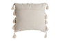 DKD Home Decor Cojin Blanco Algodon y Lino con Flecos y Rombos 45x45x15 cm