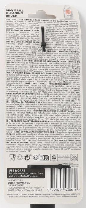 Masterchef Cepillo Limpiar Barbacoa 43 cm x 8 cm x 2 cm (24 Unidades)