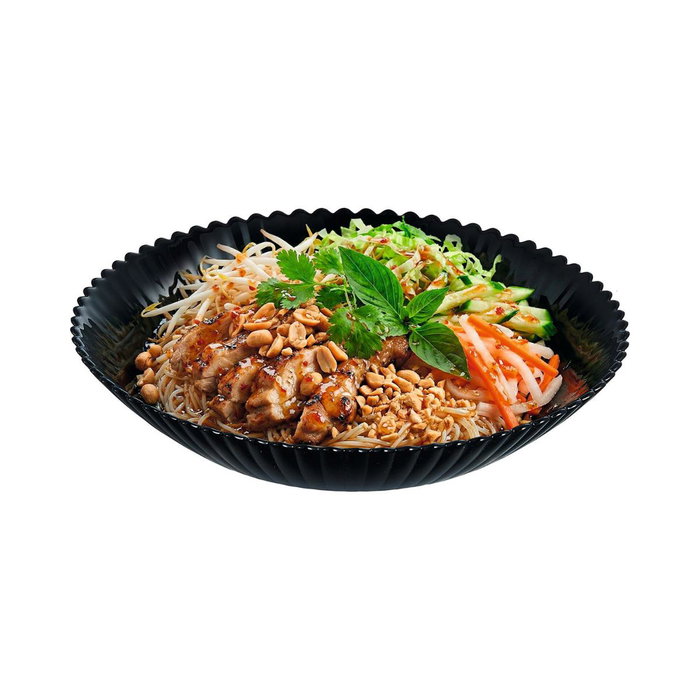 Luminarc Plato Hondo Bloom Negro de Vidrio Templado