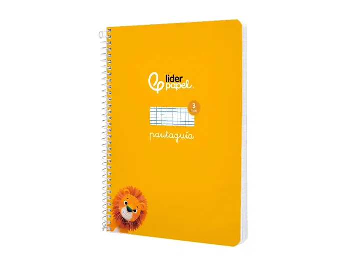 Liderpapel Cuaderno espiral Pautaguía A5 tapa blanda 40 hojas cuadro pautado 3mm color amarillo
