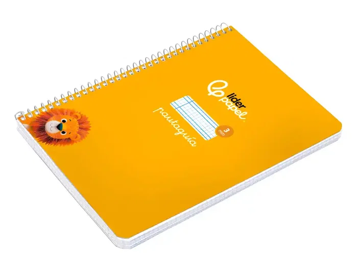 Liderpapel Cuaderno espiral Pautaguía A5 tapa blanda 40 hojas cuadro pautado 3mm color amarillo
