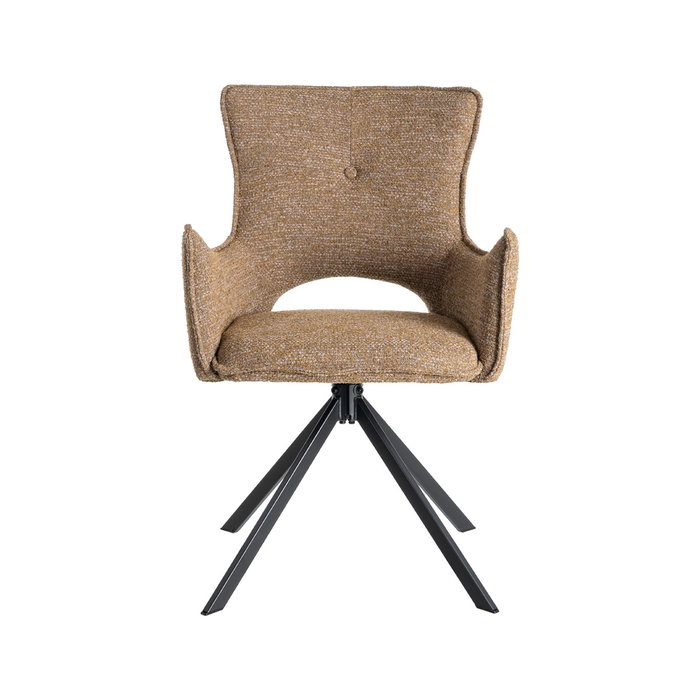 Silla Beige Tejido-Metal Salón 58,50 X 60 X 86,50 cm (Set de 2)