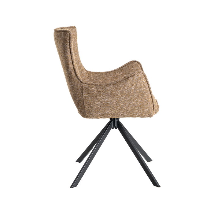 Silla Beige Tejido-Metal Salón 58,50 X 60 X 86,50 cm (Set de 2)