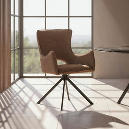 Silla Beige Tejido-Metal Salón 58,50 X 60 X 86,50 cm