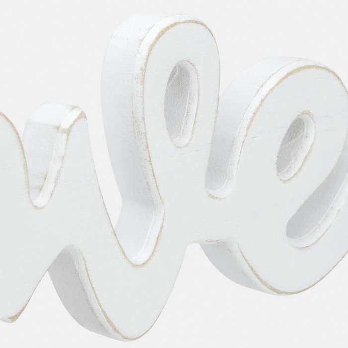 Zep Delia Marco de Madera Blanco con Tres Corazones