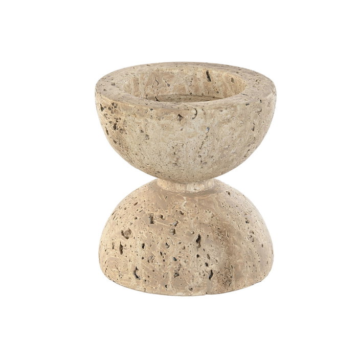 DKD Home Decor Portavelas Símil Mármol Beige 12x12x12,7 cm DKD Home Decor Portavelas Símil Mármol Beige 12x12x12,7 cm