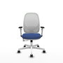 PIQUERAS Y CRESPO Silla de oficina Cilanco con mecanismo Sincro/Traslack Azul marino y Blanco