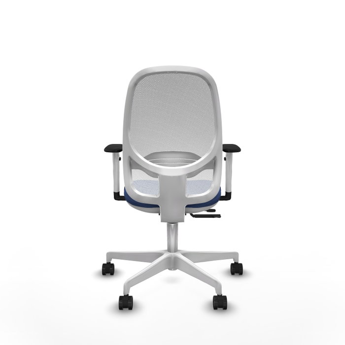 PIQUERAS Y CRESPO Silla de oficina Cilanco con mecanismo Sincro/Traslack Azul marino y Blanco