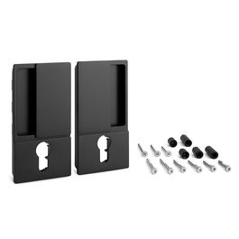 Cerrad Manilla Wave Para Puerta Batiente Con Cerradura Cilindrica Sistema Enrasado Interiorismo Diseño Negro Mate