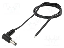 POS Cable de alimentación CC plano 2x0,5mm2 DC 5,5/2,5 angular 0,5m