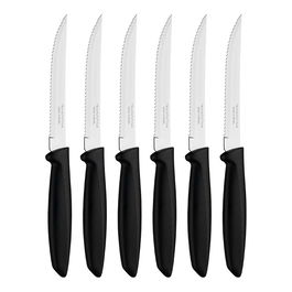 Tramontina Plenus Cuchillos para Carne Dentados Acero Inoxidable Polipropileno Negro 6 Unidades