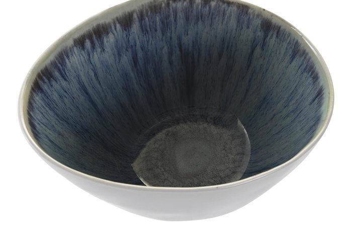 DKD Home Decor Bol de Gres Esmaltado Azul y Blanco 16x12x9 cm DKD Home Decor Bol de Gres Esmaltado Azul y Blanco 16x12x9 cm