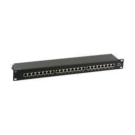 EFB Elektronik Patch Panel 24 puertos RJ-45 Cat6a 1U Negro