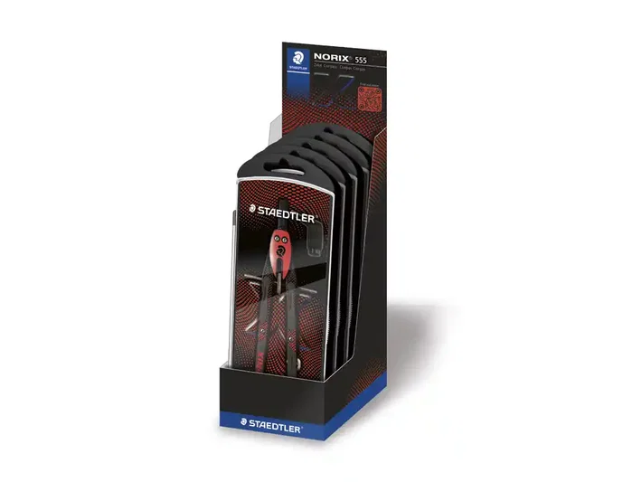 Staedtler Noris 555 Compás Micrométrico Metálico Precisión con Husillo y Rueda Central Color Rojo