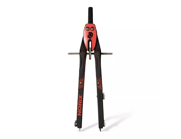 Staedtler Noris 555 Compás Micrométrico con Rueda Central y Tubo de Minas, Rojo