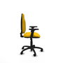 Silla de oficina Algarra con mecanismo Contacto permanente básico tapizada con Tela color Amarillo. Equipada con Base poliamida negra, Brazos 2D y Ruedas de nailon 50 mm