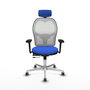 PIQUERAS Y CRESPO Silla de oficina Jorquera con mecanismo Sincro/Traslack Azul y Blanco