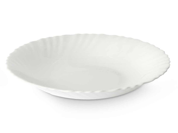 Vivalto Plato Hondo Clásico de Vidrio Opal Blanco, Diámetro 21.5 cm (Set de 24)