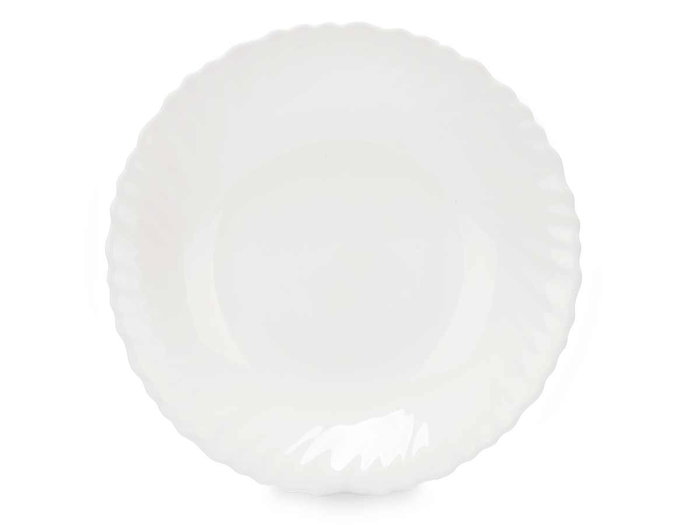 Vivalto Plato Hondo Clásico de Vidrio Opal Blanco, Diámetro 21.5 cm (Set de 24)