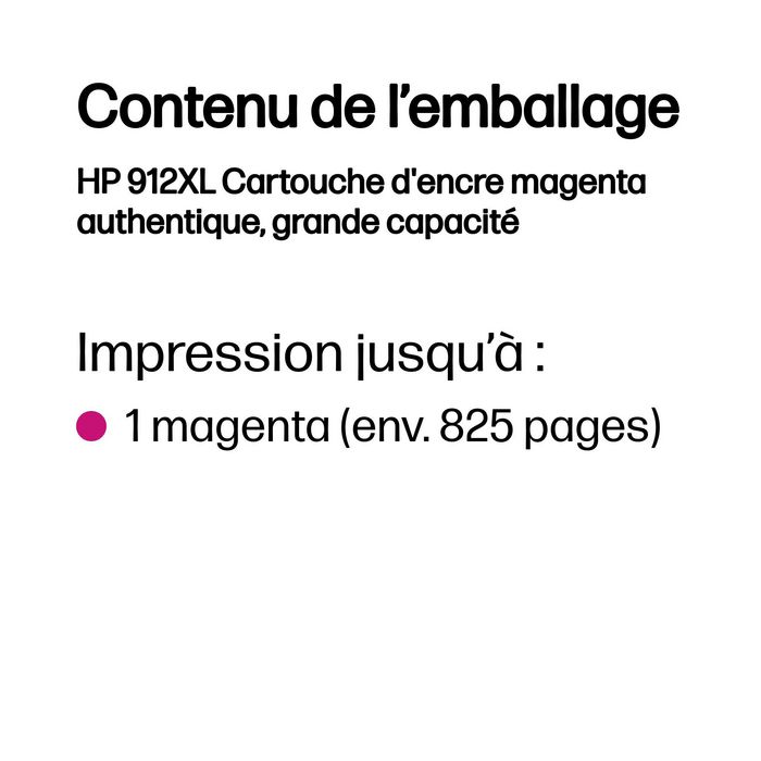HP 912XL Cartucho de Tinta Magenta de Alto Rendimiento Original HP 912XL Cartucho de Tinta Magenta de Alto Rendimiento Original