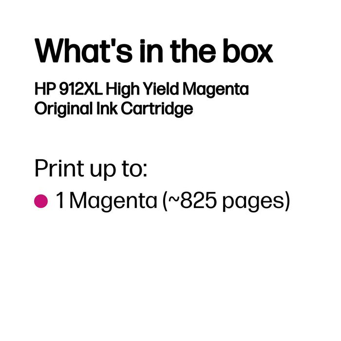 HP 912XL Cartucho de Tinta Magenta de Alto Rendimiento Original HP 912XL Cartucho de Tinta Magenta de Alto Rendimiento Original