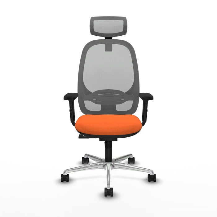 PIQUERAS Y CRESPO Silla de oficina Cilanco con mecanismo Sincro, Tela Naranja y Malla Gris PIQUERAS Y CRESPO Silla de oficina Cilanco con mecanismo Sincro, Tela Naranja y Malla Gris
