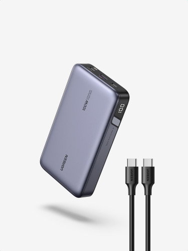 UGREEN 25188 Batería Externa 20000 mAh Gris Carga Rápida 100W PD3.0 QC3.0 Carga hasta 3 Dispositivos Simultáneamente