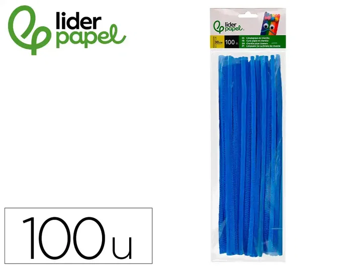 Liderpapel Limpiapipas de Chenilla 30 cm Color Azul Mate Bolsa de 100 Unidades Liderpapel Limpiapipas de Chenilla 30 cm Color Azul Mate Bolsa de 100 Unidades