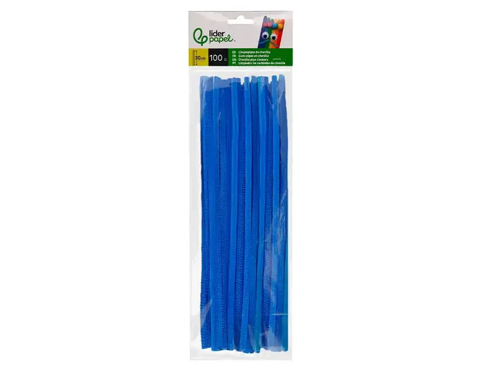 Liderpapel Limpiapipas de Chenilla 30 cm Color Azul Mate Bolsa de 100 Unidades Liderpapel Limpiapipas de Chenilla 30 cm Color Azul Mate Bolsa de 100 Unidades
