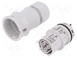 WIELAND Conector industrial RST redondo hembra de 3 pines, 250V