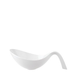 Villeroy & Boch Flow Fuente honda con asa de porcelana, modelo vajilla, 43x26 cm
