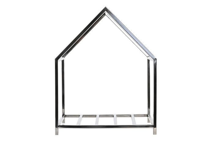 DKD Home Decor Leñera Inox Niquelado Plateado 40x30x50 cm