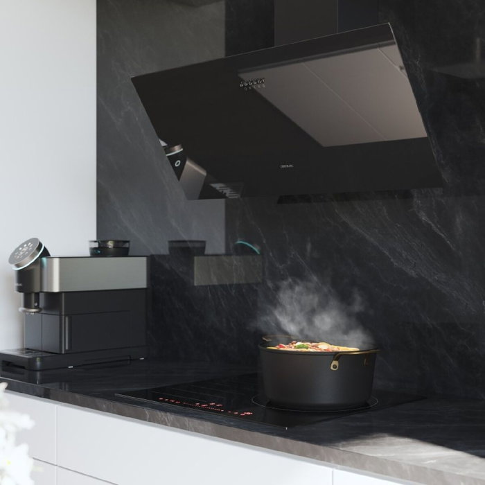 Cecotec Campana Convencional 90 cm Bolero Flux DM 906500 Glass Negra A LED