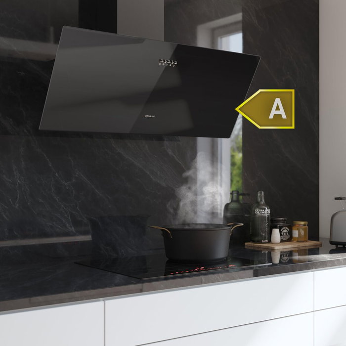 Cecotec Campana Convencional 90 cm Bolero Flux DM 906500 Glass Negra A LED