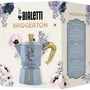 Bialetti Moka Express Cafetera Italiana 3 Tazas 130 ml - Colección Bridgerton Azul con Flores - BIA1740205825444