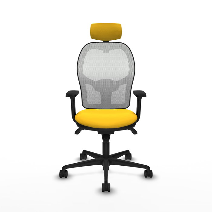 PIQUERAS Y CRESPO Silla de oficina Jorquera con mecanismo Sincro, Amarillo y Blanco PIQUERAS Y CRESPO Silla de oficina Jorquera con mecanismo Sincro, Amarillo y Blanco