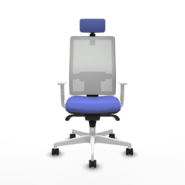 PIQUERAS Y CRESPO Silla de oficina Horna con mecanismo Sincro, Azul claro y Blanco