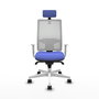 PIQUERAS Y CRESPO Silla de oficina Horna con mecanismo Sincro, Azul claro y Blanco