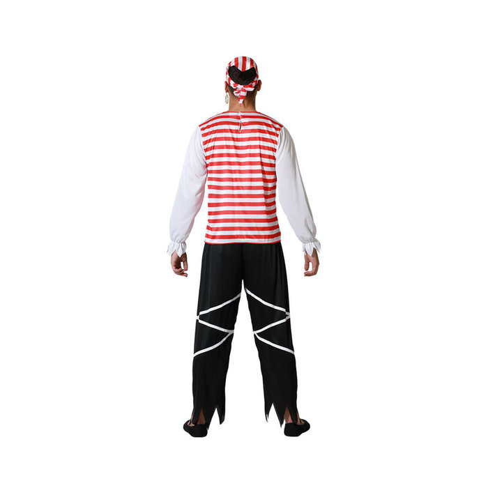 Disfraz Pirata Bucanero Hombre Adulto Rojo XS-S