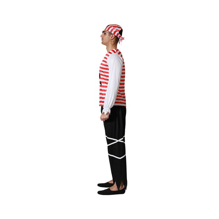 Disfraz Pirata Bucanero Hombre Adulto Rojo XS-S