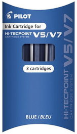 Recambio Pilot Roller V-5 Recargable Azul Blister De 3 (Set de 12)