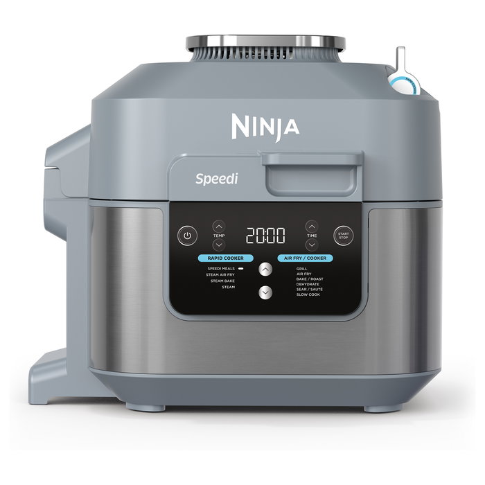 Ninja Foodi ON400EU Olla Multifunción 10 en 1, 5.7 Litros, Cocina Rápida, Vapor, Freír y Hornear, Recubrimiento Cerámico, Gris, 1760W