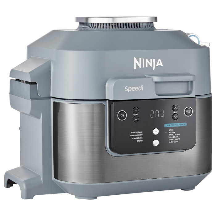 Ninja Foodi ON400EU Olla Multifunción 10 en 1, 5.7 Litros, Cocina Rápida, Vapor, Freír y Hornear, Recubrimiento Cerámico, Gris, 1760W